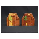 Vintage GIRL SCOUT Wooden Bookends