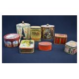 8 Vintage Tea, Biscuit & Candy Tins