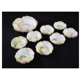 9-pc RS Prussia Hand Painted LOTUS Berry Bowl Set