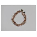 Sterling Silver & Pink Pearl Bracelet