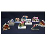 Set of 9 PUTZ Cardboard Chistmas Village Houses
