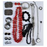 Vintage West German Black Onyx & Costume Jewelry