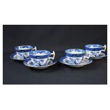 4 BOOTHS Porcelain REAL OLD WILLOW Cup & Saucers