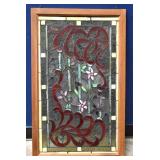 Art Nouveau Inspired Stained Glass Window Panel