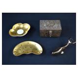 4 pc Home Decor LOT- Cricket Box, Bottle Opener +