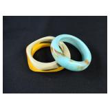 2 Mid-Century Lucite Bangle Bracelets