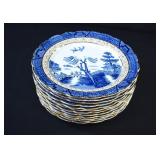 12 BOOTHS Porcelain REAL OLD WILLOW Dinner Plates