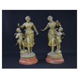 Pair 1900 Emile Bruchon Jeu Innocent Spelters