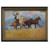 Maria M. Lak 1929ï¿½2023 Oil Painting COWBOY