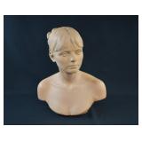 Signed HART '69 Plaster Lifesize Lady's Head Bust