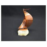 Signed John DeMott Copper Sailboat on Onyx