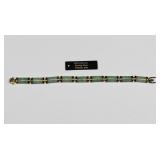 18kt Gold Over Sterling Silver & Jade Bracelet