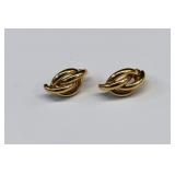 Pair 14kt Gold Dior Knot Earrings