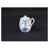 Continental Blue Onion Porcelain Mustard Jar & Lid
