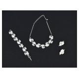 1950's Pennino Rhodium Plate Leaf Jewelry Set