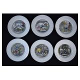 Set 6 Adams DICKENS Porcelain Dinner Plates