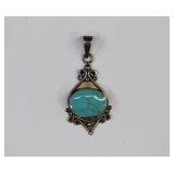 Large Mexican Sterling Silver Mounted Turquoise