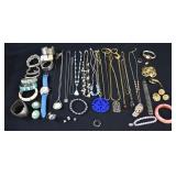 LOT- Vintage Costume Jewelry & Watches