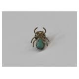 Navajo Turquoise & Sterling Silver Spider Pin