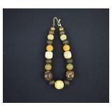 Stephisimo German Carved Wood & Horn Bead Necklace
