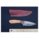 Custom Made Damascus Steel Fix Blade Skinner Knife