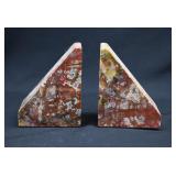 Pair Large Polished Jasper Pyramid Bookends