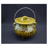 RARE 'Hammered'' Green Drip McCoy Bean Pot