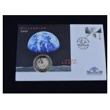 UK Millennium 2000 5 Pound Coin & 1st Day Cover