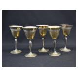 5- 1920's VM Mounts Homan Plated Wine Goblets
