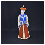 15" Hand Painted Chinese Mandarin Figure Statue