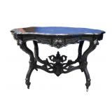 Victorian Rococo Revival "Turtle Top" Parlor Table