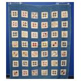 65" x 83" 1880 Antique CROSS IN THE SQUARE Quilt