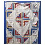 60" x 75" Antique LOG CABIN Quilt Topper