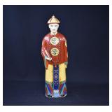 18" Hand Painted Chinese Emperor Figure Statue