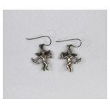 Sterling Silver Cupid Dangle Earrings 7.47 g