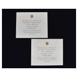 2 1938 President Roosevelt Whitehouse Invitations