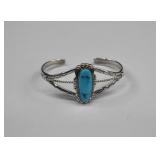 Navajo Sterling & Turquoise Split Cuff Bracelet