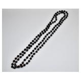 24" Art Deco Faceted Black French Jet Necklace