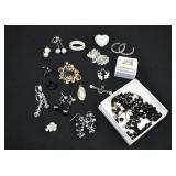 LOT- Costume Austrian Crystal & Onyx Jewelry