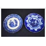 2 1843-55 TJ&J Mayer English Flow Blue Plates
