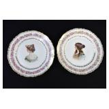 2 Carl Tielsch German Porcelain Portrait Plates