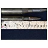 2 WWII Large Caliber Inert Dummy Bullets