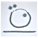 B DAVID Icey Blue Rhinestone Costume Jewelry Set