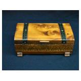 Vintage Carved Cedar Keepsake Desktop Chest