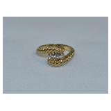 14kt Gold Filled CZ Ring sz 4 ï¿½ 1.88 g