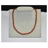Bohemian Coral Glass Trade Bead Necklace