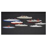 8- Vintage Tootsietoy Die Cast WWII Naval Ships