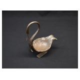 Art Deco Brutalist Cast Iron Swan Ashtray