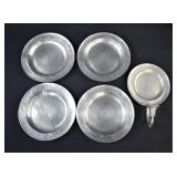 Jay Thomas Stauffer Pewter Plates & Wall Sconce