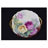 Limoges France Porcelain Yellow Rose Cake Plate